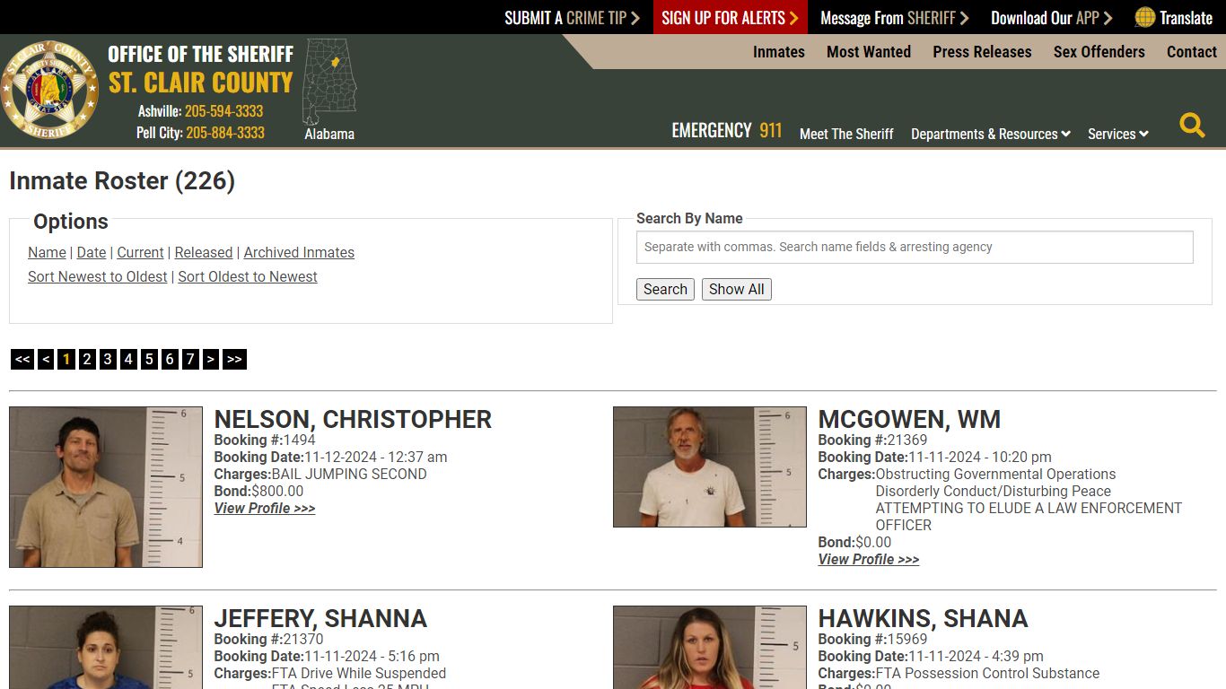 Inmate Roster - Current Inmates Booking Date Descending - St. Clair ...