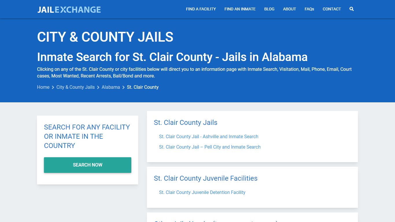 Inmate Search for St. Clair County | Jails in Alabama - Jail Exchange